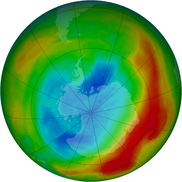 Antarctic ozone map for 24 September 1981